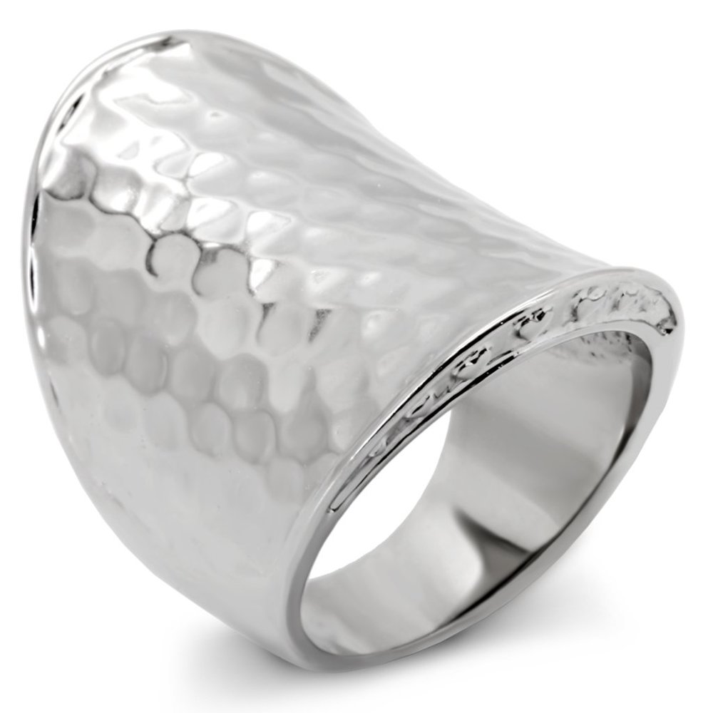 Cigar Hammered Band Stainless Steel Ring Sz 5-10